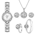 Relógio Luxo feminino com kit joias  6 Pças