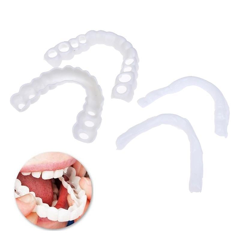 Kit de Prótese Dental Superior e Inferior - Smile Pro - Dentes Brancos Sem Cirurgia