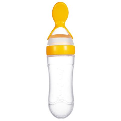 Newborn Baby Milk bottle spoon Squeezing Feeding Bottle Silicone Training  Spoon Infant Cereal Food Feeder Safe Tableware Tools